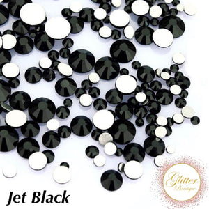 Flat Back Rhinestones - Jet Black