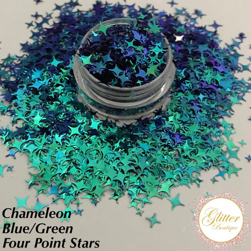 Chameleon Blue/Green Four Point Stars