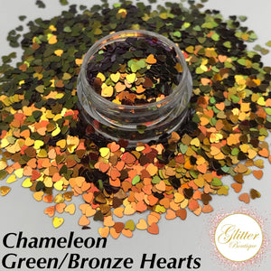 Chameleon Green/Bronze Hearts