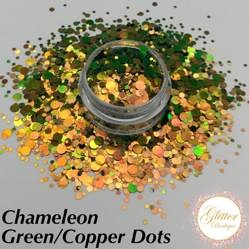Chameleon Green/Copper Dots
