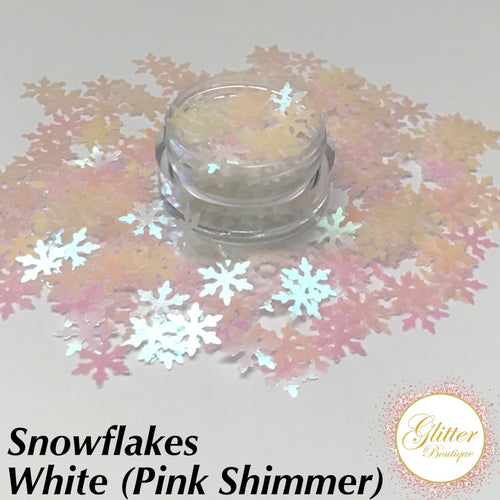 Snowflakes - White (Pink Shimmer)