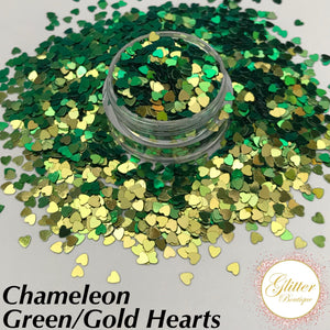 Chameleon Green/Gold Hearts