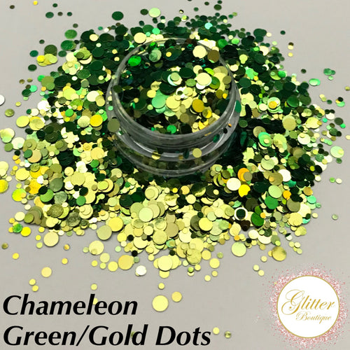 Chameleon Green/Gold Dots