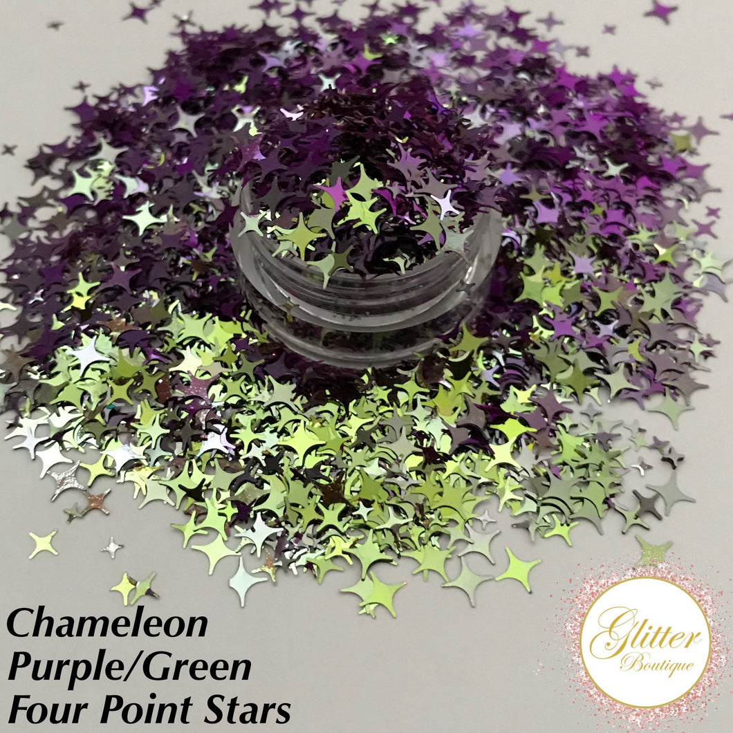 Chameleon Purple/Green Four Point Stars