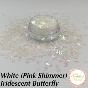 Butterfly - Iridescent White (Pink Shimmer)