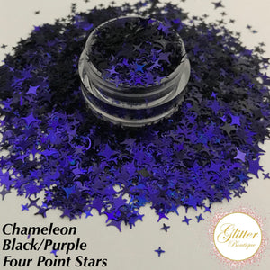 Chameleon Black/Purple Four Point Stars