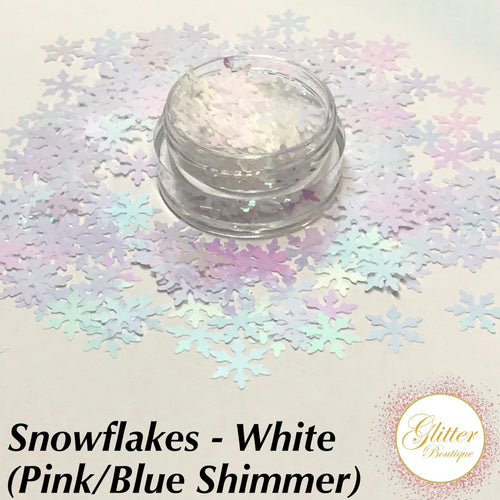 Snowflakes - White (Pink/Blue Shimmer)