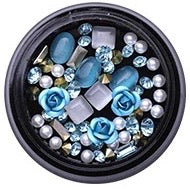 3-D Roses and Gems - Blue