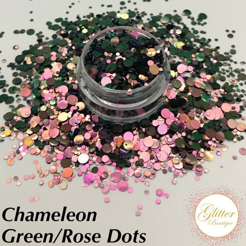 Chameleon Green/Rose Dots