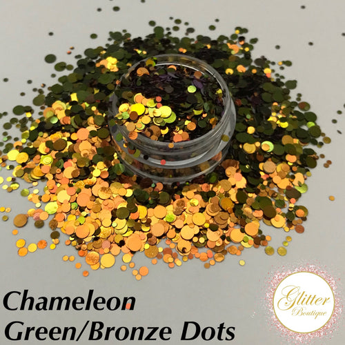 Chameleon Green/Bronze Dots