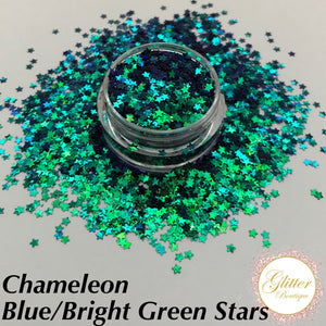 Chameleon Blue/Bright Green Stars