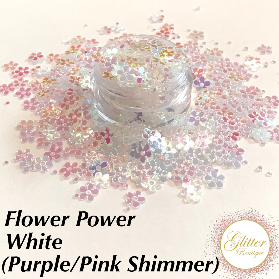 Flower Power - White (Purple/Pink Shimmer)