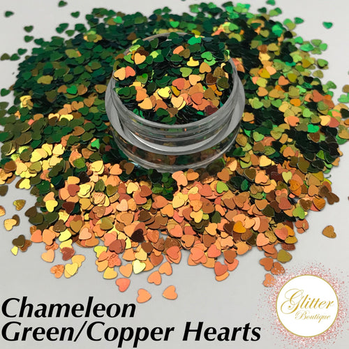 Chameleon Green/Copper Hearts