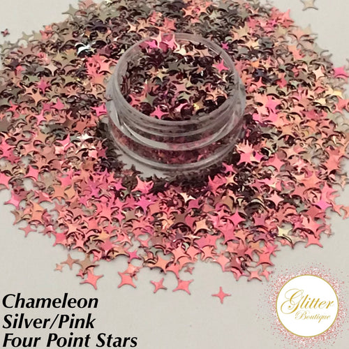 Chameleon Silver/Pink Four Point Stars