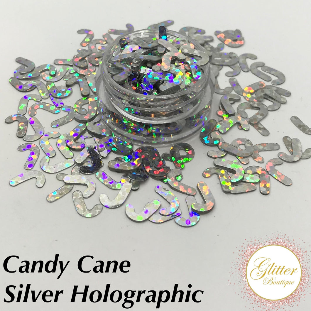 Candy Cane Silver Holographic