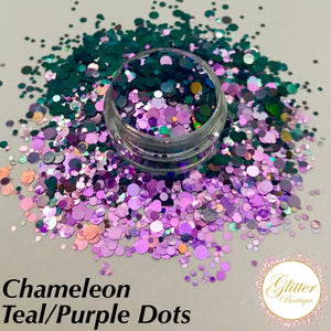 Chameleon Teal/Purple Dots