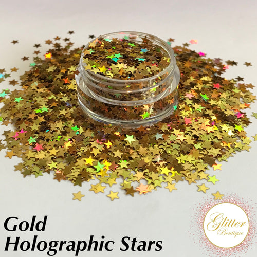 Gold Holographic Stars