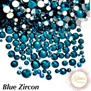 Flat Back Rhinestones - Blue Zircon
