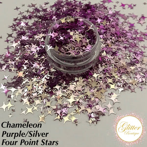 Chameleon Purple/Silver Four Point Stars