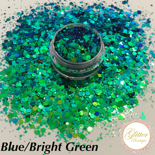 Chameleon Blue/Bright Green Hexagon