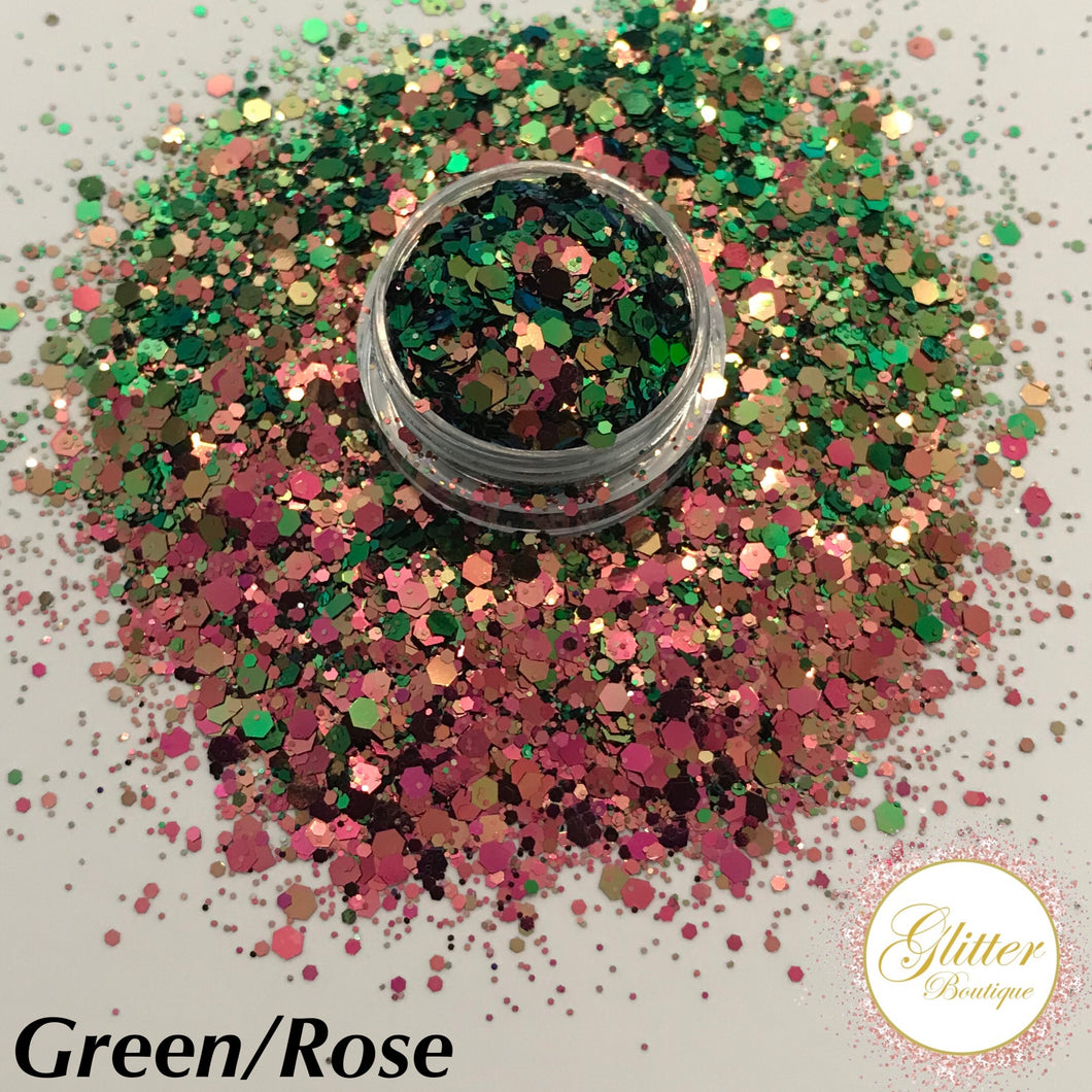Chameleon Green/Rose Hexagon